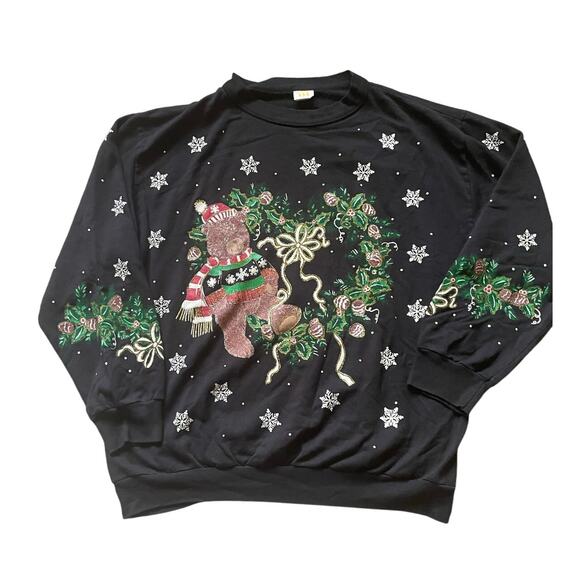 Holiday Time Womens/Unisex Teddy Bear Size Large Christmas Sweater - Picture 1 of 7